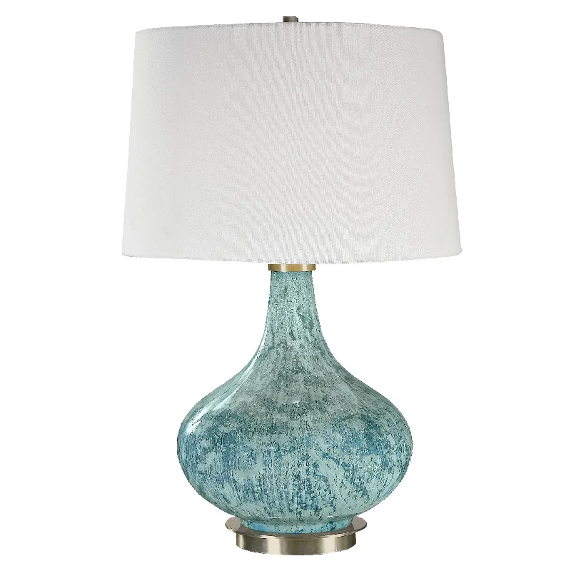 metal table lamps with a matte black finish for a sleek appearancemetal table lamps with a matte black finish for a sleek appearanceCelinda Blue Gray Glass Lamp