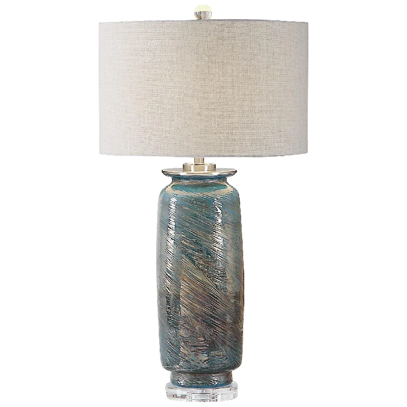 marble table lamps with a luxurious veined pattern for high end decormarble table lamps with a luxurious veined pattern for high end decorOlesya Swirl Glass Table Lamp