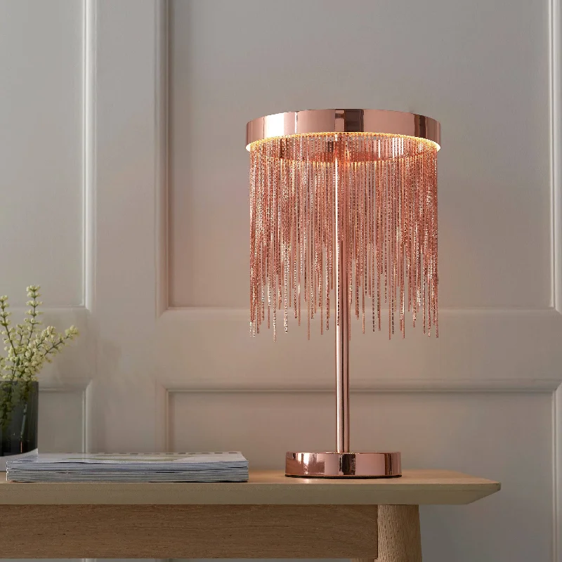 coastal style table lamps with nautical elements for beach housescoastal style table lamps with nautical elements for beach housesZelma LED Table Lamp Brushed Copper